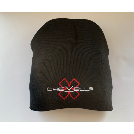 Black Embroidered Beanie